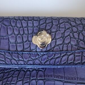 OLSEN Elegant Purple Croc-Embossed Clutch Bag Great Condition